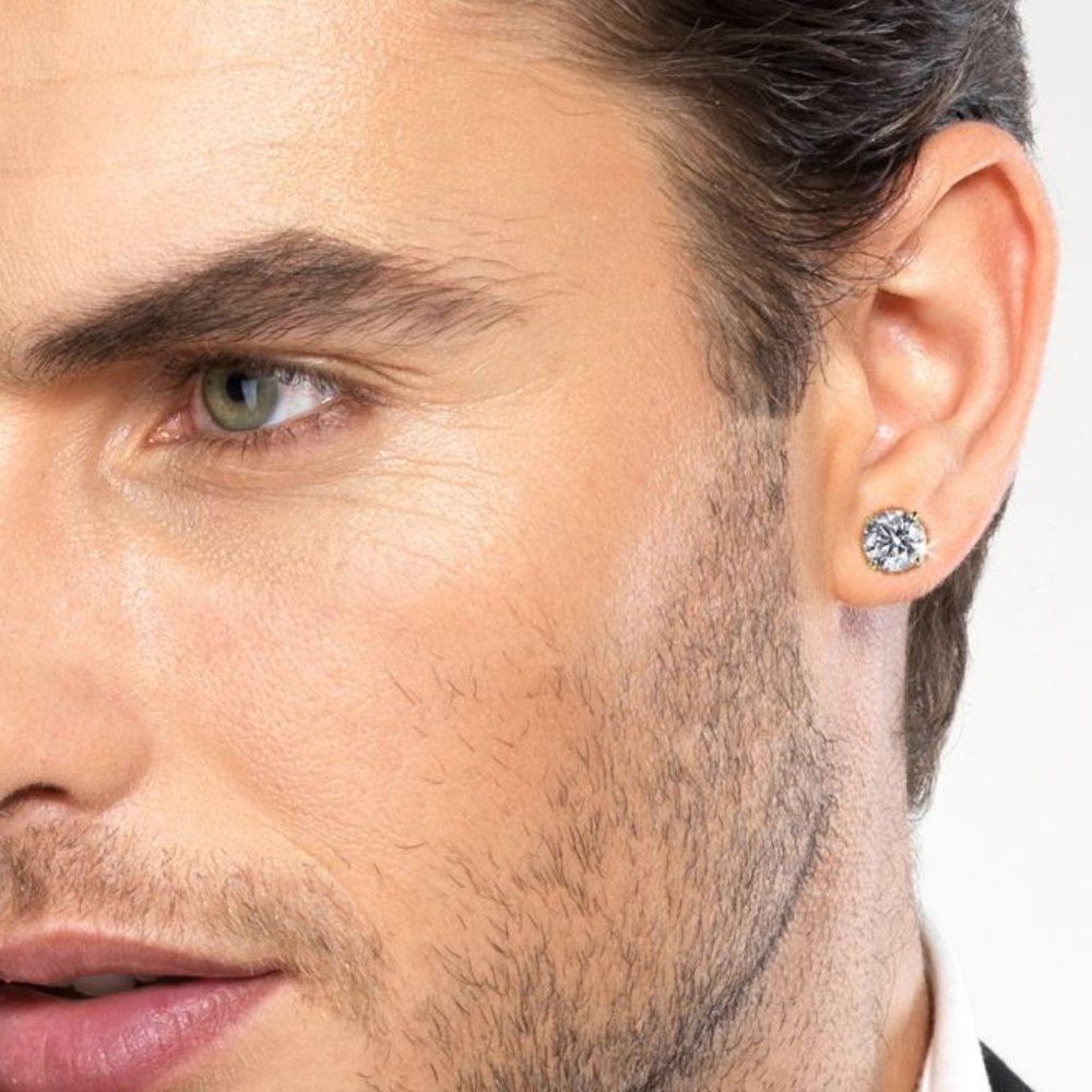 NEW LUXURY FASHION EARRINGS .925 SILVER CROWN STUD
